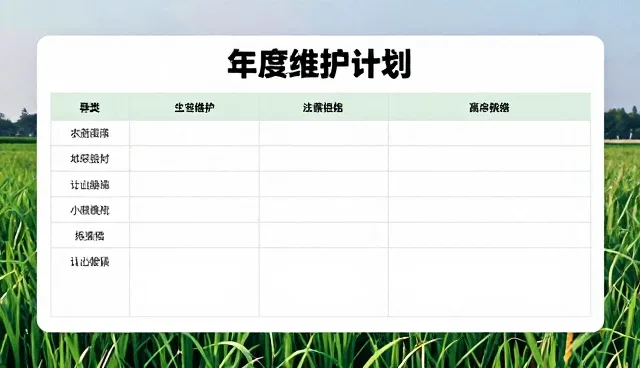 年度维护计划选型需关注应用场景